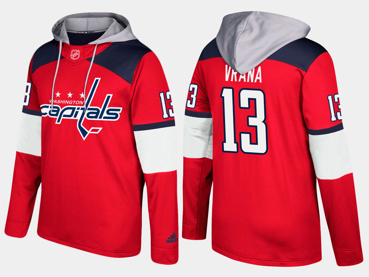 Men NHL Washington capitals #13 jakub vrana red hoodie->washington capitals->NHL Jersey